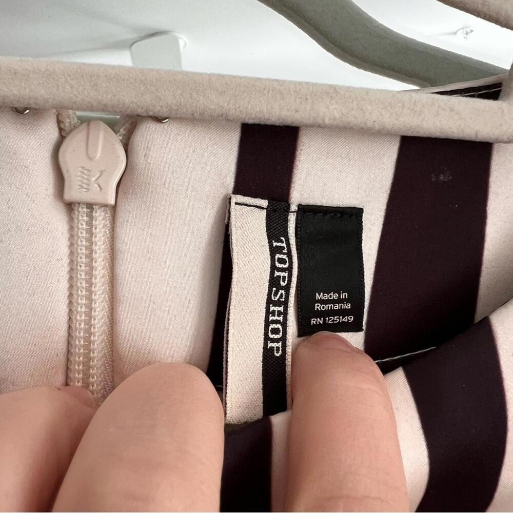 Topshop Black and White Striped Mini Dress - Picture 6 of 8